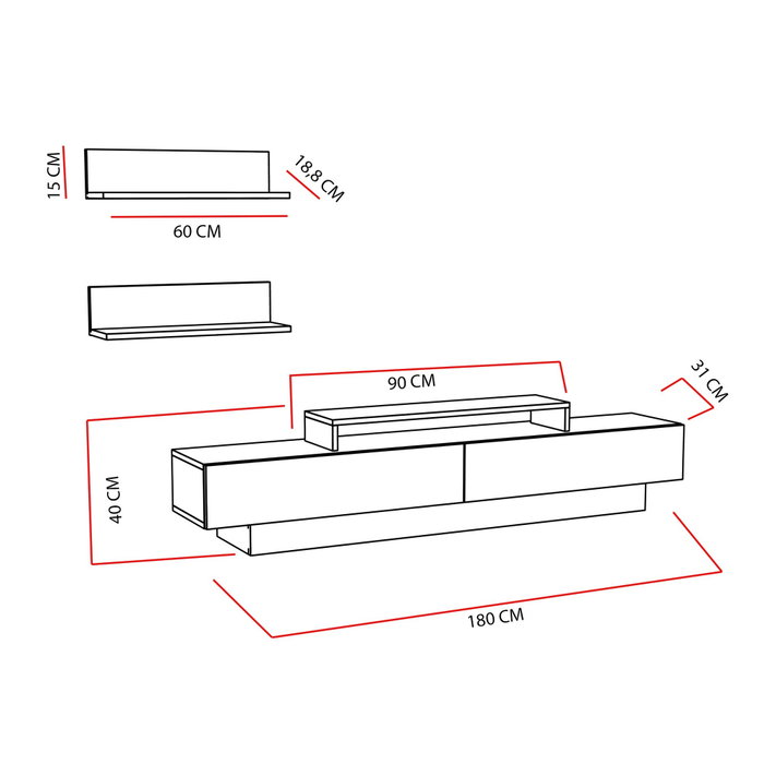 Hanah Home Lucca Mueble para TV Blanco Hanah Home Lucca Mueble para TV Blanco